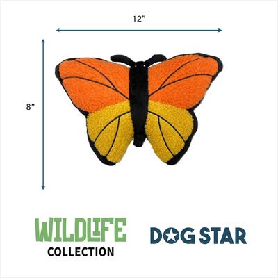 Show full view: DogStar Wildlife Bella the Monarch Butterfly Squeaky Dog Plush Toy slide 3 of 5