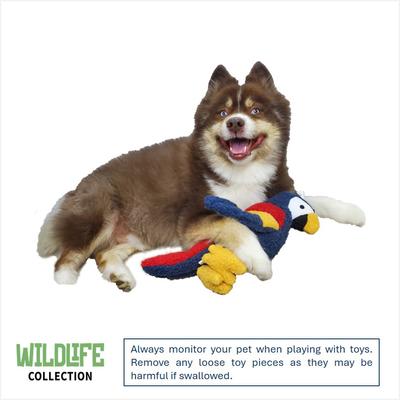 Show full view: DogStar Wildlife Mickie the Macaw Squeaky Dog Plush Toy slide 2 of 5