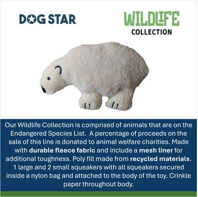 Show full view: DogStar Wildlife Lola the Polar Bear Squeaky Dog Plush Toy slide 5 of 5