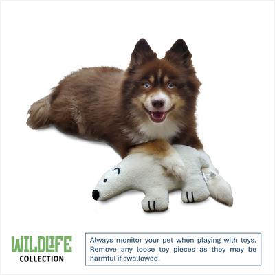 Show full view: DogStar Wildlife Lola the Polar Bear Squeaky Dog Plush Toy slide 2 of 5