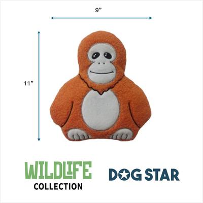 Show full view: DogStar Wildlife Ozzie the Orangutan Squeaky Dog Plush Toy slide 3 of 5
