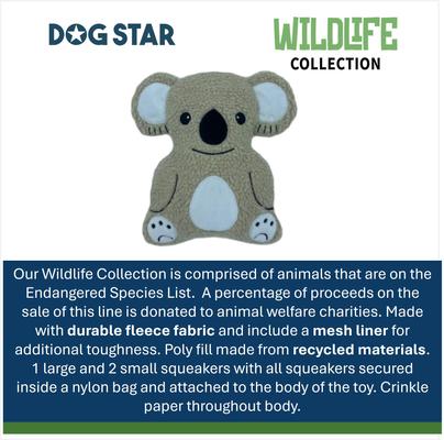 Show full view: DogStar Wildlife Kiki the Koala Squeaky Dog Plush Toy slide 5 of 5
