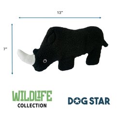 DogStar Wildlife Gertie the Black Rhino Squeaky Dog Plush Toy slide 2 of 5