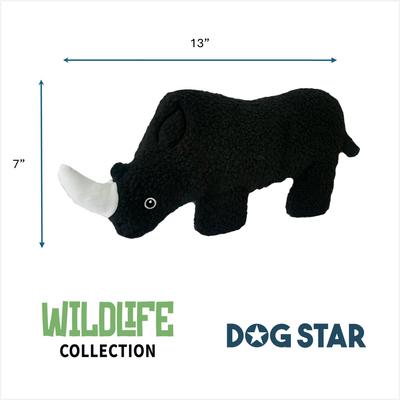 Show full view: DogStar Wildlife Gertie the Black Rhino Squeaky Dog Plush Toy slide 3 of 5