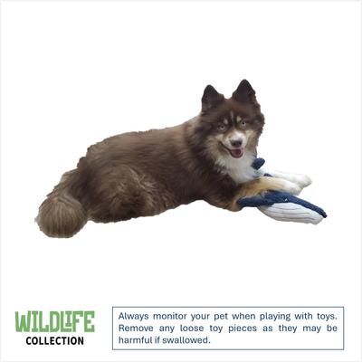Show full view: DogStar Wildlife Winston the Blue Whale Squeaky Dog Plush Toy slide 2 of 6