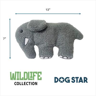 Show full view: DogStar Wildlife Earl the African Elephant Squeaky Dog Plush Toy slide 3 of 5