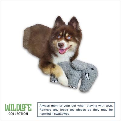 Show full view: DogStar Wildlife Earl the African Elephant Squeaky Dog Plush Toy slide 2 of 5