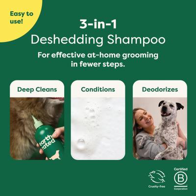 Show full view: Earth Rated 3-in-1 Deshedding Dog Shampoo & Conditioner, White Tea & Basil Scent, 16-fl oz bottle slide 3 of 10