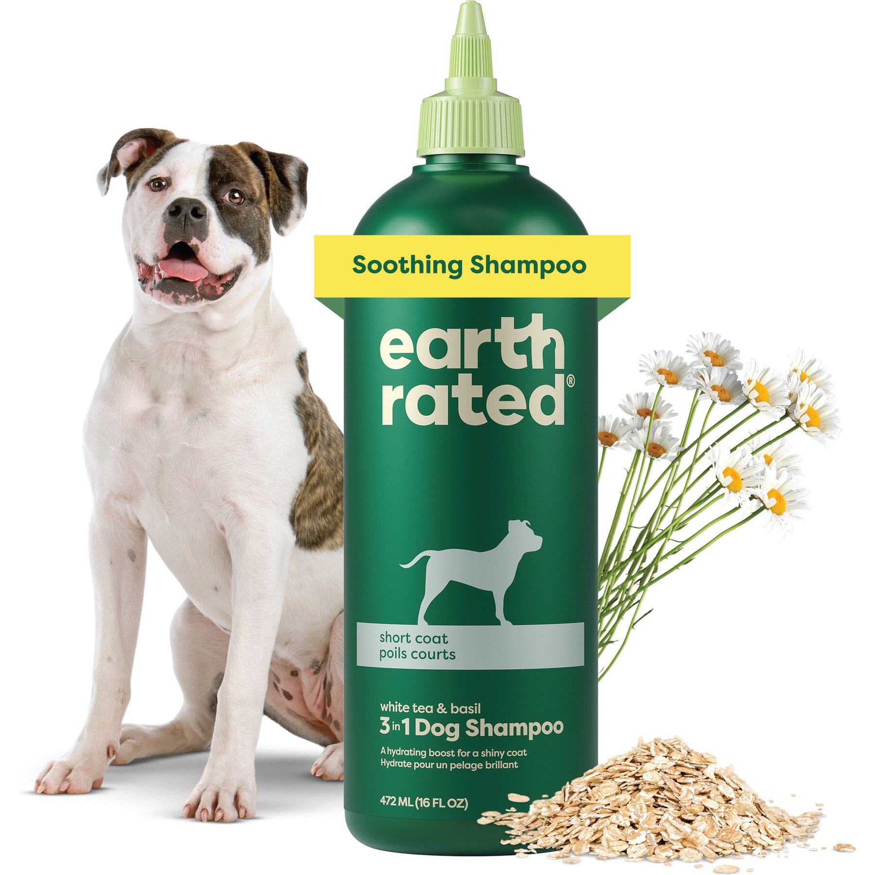Earth Rated 3-in-1 Soothing Dog Shampoo & Conditioner, White Tea & Basil Scent, 16-fl oz bottle