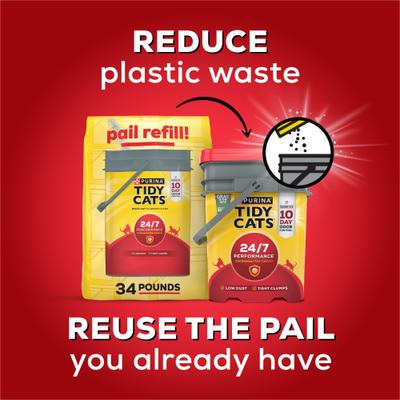 Show full view: Tidy Cats 24/7 Performance Scented Clumping Clay Litter + Cat Chow Indoor Hairball & Healthy Weight Dry Cat Food, 20-lb bag slide 8 of 9