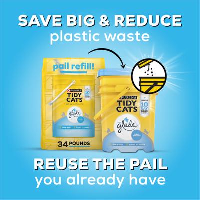 Show full view: Tidy Cats Glade Clear Springs Scented Clumping Cat Litter, 34-lb bag pail refill slide 6 of 13