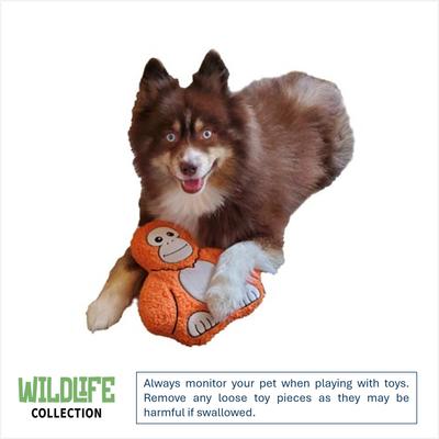 Show full view: DogStar Wildlife Ozzie the Orangutan Squeaky Dog Plush Toy slide 2 of 5