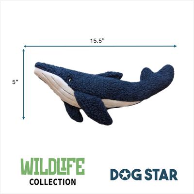 Show full view: DogStar Wildlife Winston the Blue Whale Squeaky Dog Plush Toy slide 3 of 6