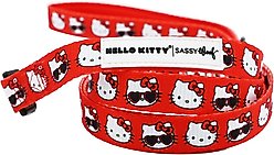 Sassy Woof Hello Kitty Polyester Dog Leash, Red, 5-ft long, 4/5-in wide