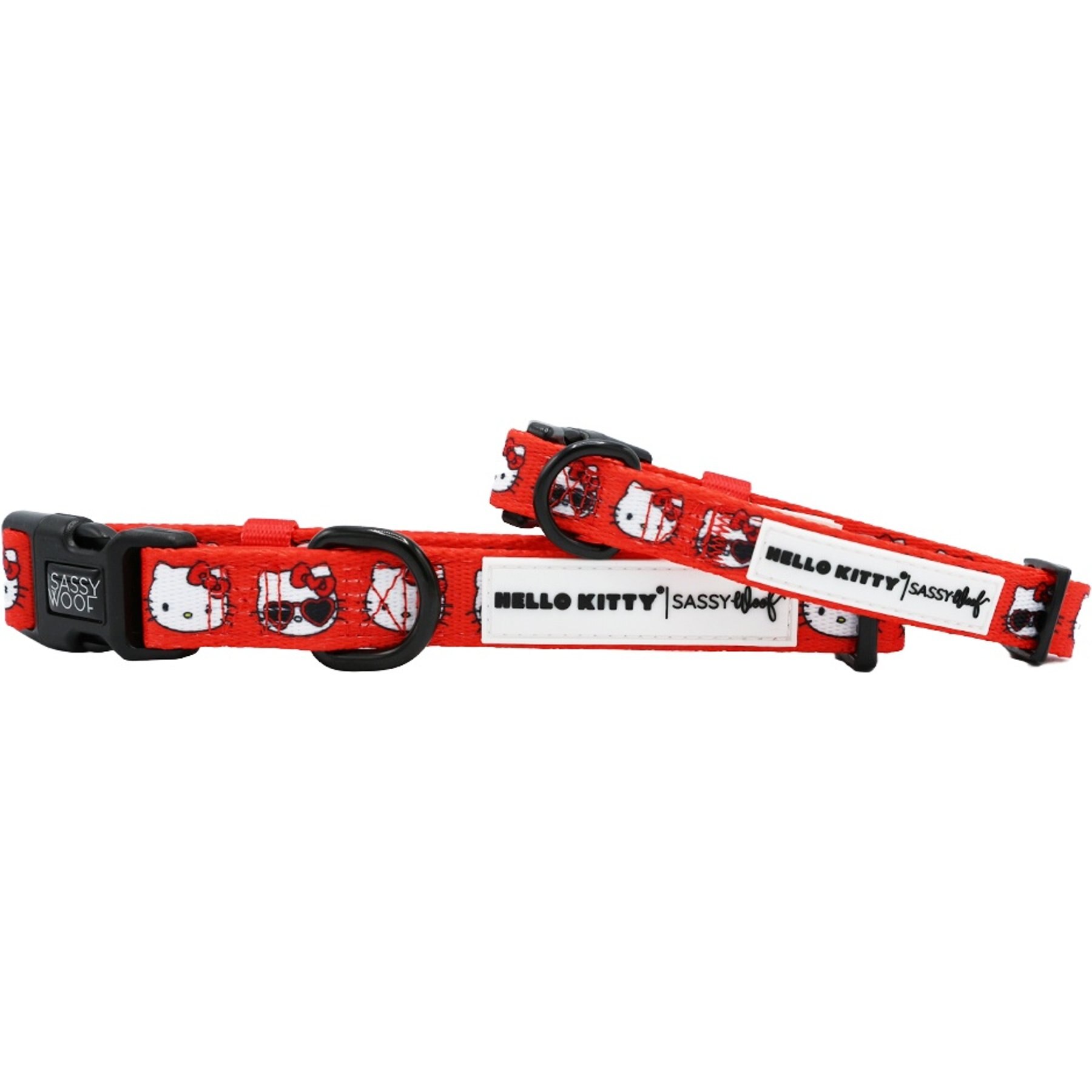 Sassy Woof Hello Kitty Neoprene Standard Dog Collar, Red, X-Small: 9.5-in neck, 1/3-in wide