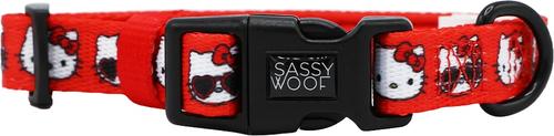 Show full view: Sassy Woof Hello Kitty Neoprene Standard Dog Collar, Red, Medium: 19.7-in neck, 3/4-in wide slide 3 of 7