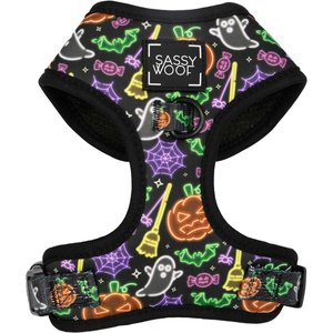 Sassy Woof Neon Frights Adjustable Dog Harness, Black, XX-Large: 25 to 37-in chest