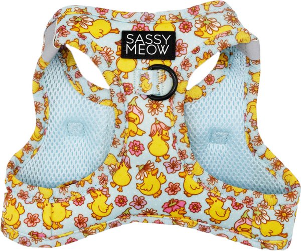 Show full view: Sassy Woof Good Duck, Babe! Step-In Cat Harness, Blue, Medium: 16 to 18-in chest slide 1 of 6
