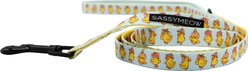 Sassy Woof Good Duck, Babe! Polyester Cat Leash, Blue, 6-ft long, 0.6-in wide