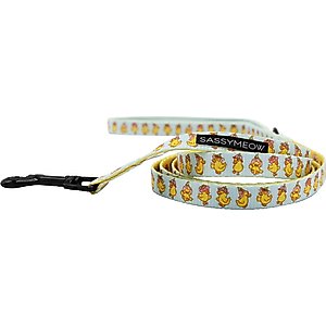 Sassy Woof Good Duck, Babe! Polyester Cat Leash, Blue, 6-ft long, 0.6-in wide