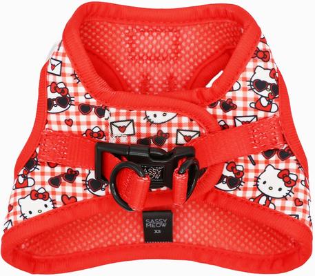 Show full view: Sassy Woof Hello Kitty Step-In Cat Harness, Red, X-Small: 12 to 14.5-in chest slide 3 of 8