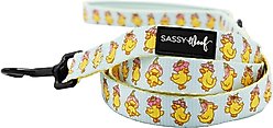 Sassy Woof Good Duck, Babe! Polyester Dog Leash, Blue, 5-ft long, 4/5-in wide