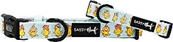Sassy Woof Good Duck, Babe! Neoprene Standard Dog Collar, Blue, Small: 12-in neck, 1/2-in wide