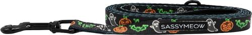 Show full view: Sassy Woof Neon Frights Polyester Cat Leash, Black, 6-ft long, 0.6-in wide slide 3 of 5