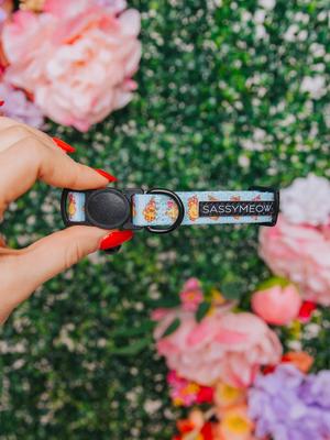 Show full view: Sassy Woof Good Duck, Babe! Neoprene Standard Cat Collar, Blue, Medium: 8 to 12-in neck, 2/5-in wide slide 5 of 6