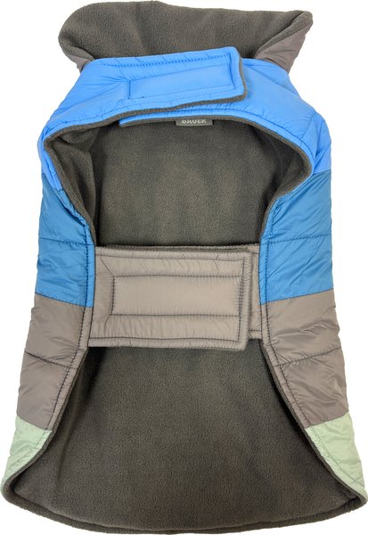 Show full view: Eddie Bauer Flora Colorblock Puffer Dog Parka, Grey/Blue, X-Large slide 2 of 4