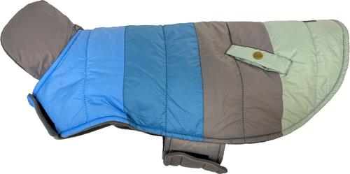 Show full view: Eddie Bauer Flora Colorblock Puffer Dog Parka, Grey/Blue, X-Small slide 4 of 8