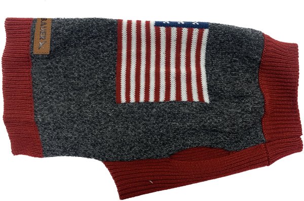Show full view: Eddie Bauer American Flag Crewneck Dog Sweater, Charcoal Grey, X-Small slide 3 of 3