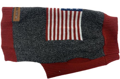 Show full view: Eddie Bauer American Flag Crewneck Dog Sweater, Charcoal Grey, Large slide 4 of 6