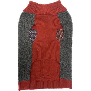 Eddie Bauer American Flag Crewneck Dog Sweater, Charcoal Grey, Large