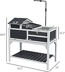 PawHut 2 Layer Tortoise Habitat, Gray slide 2 of 9
