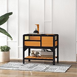 PawHut Tortoise Habitat with Shelf Storage, Yellow slide 2 of 9