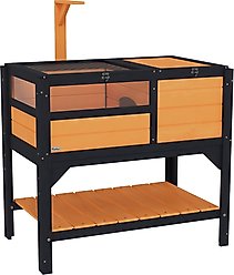 PawHut Tortoise Habitat with Shelf Storage, Yellow