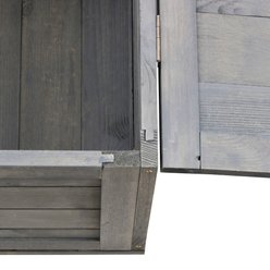 PawHut Wooden Indoor/Outdoor Tortoise Habitat, Gray slide 2 of 9