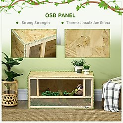 PawHut Wooden Reptile Terrarium with Sliding Door, 33.8-gal slide 2 of 9