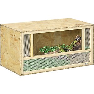 PawHut Wooden Reptile Terrarium with Sliding Door, 33.8-gal