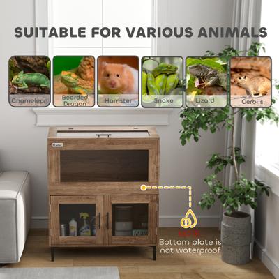 Show full view: PawHut Stackable Reptile Tank with Storage Cabinet, 30-gal slide 7 of 10