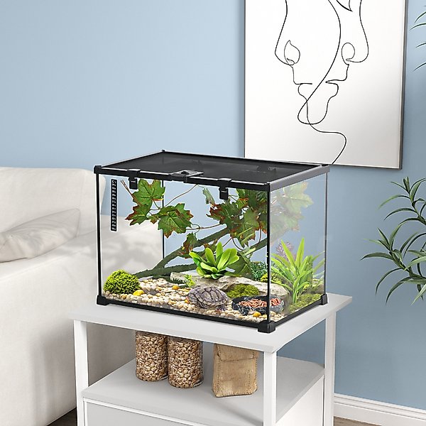 Show full view: PawHut Glass Reptile Terrarium with Sliding Screen Top, 14-gal slide 2 of 9