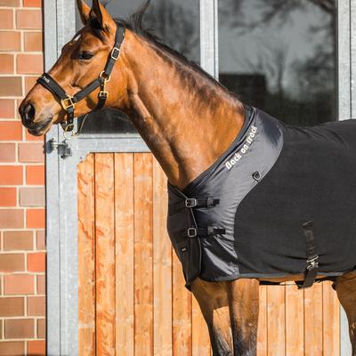Show full view: Back on Track Supreme Fleece Cooler with D-Rings Horse Blanket, Black, 75-in slide 4 of 5