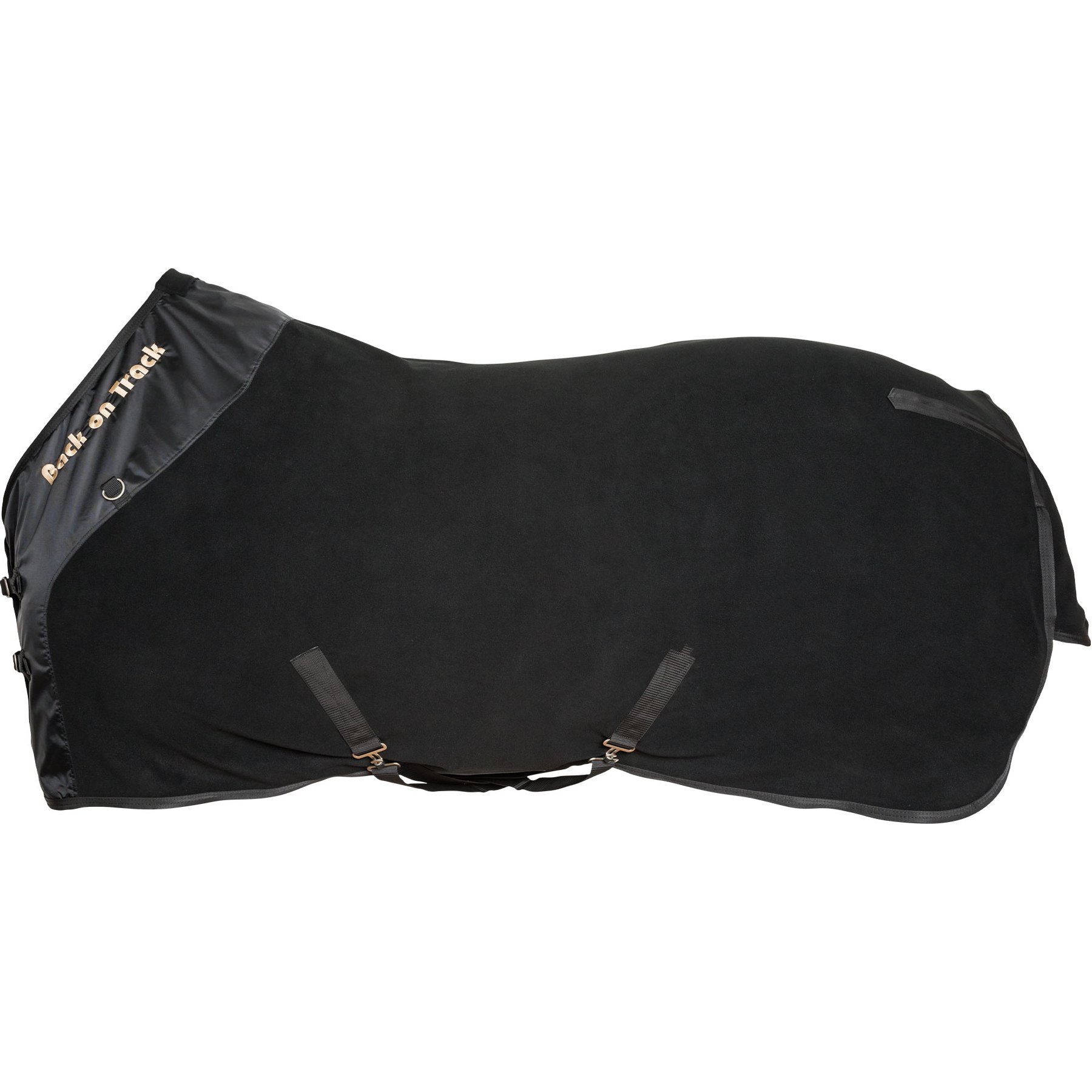 Back on Track Supreme Fleece Cooler with D-Rings Horse Blanket, Black, 75-in