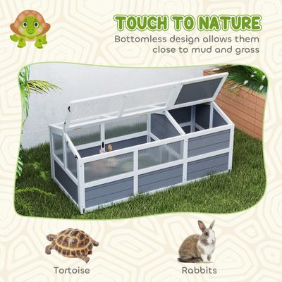 Show full view: PawHut Bottomless Design Wooden Tortoise Habitat slide 5 of 10