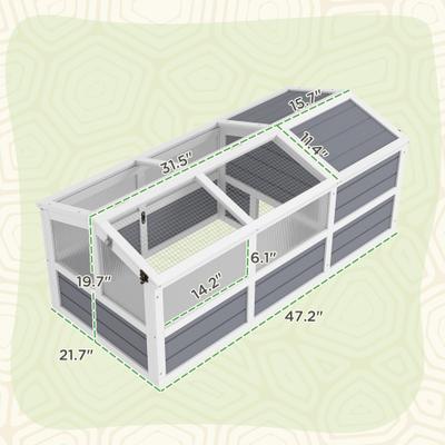 Show full view: PawHut Bottomless Design Wooden Tortoise Habitat slide 3 of 10