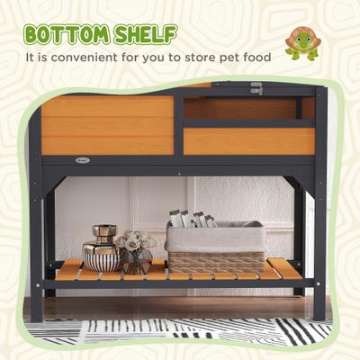 Show full view: PawHut 2 Layer Tortoise Habitat, Yellow slide 7 of 10