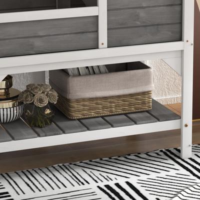 Show full view: PawHut Tortoise Habitat with Shelf Storage, Light Gray slide 9 of 10