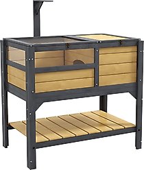 PawHut Tortoise Habitat with Shelf Storage, Light Yellow