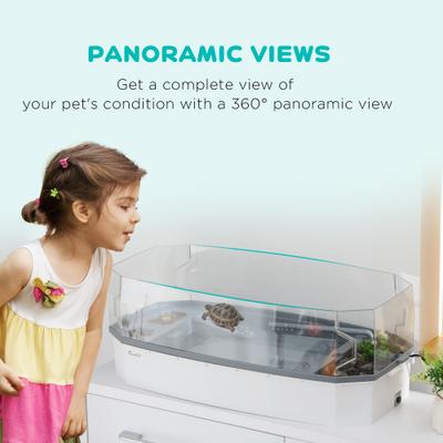 Show full view: PawHut Three-Layer Filtration & Water Circulation Turtle Habitat slide 7 of 10